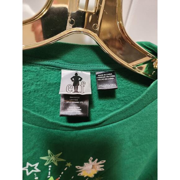 Will Ferrell Elf Movie Ugly Christmas Green Sweatshirt Men's Size 2XL - Picture 2 of 5